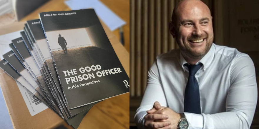 Photograph of Andy Brierley and his book, The Good Prison Officer: Inside Perspectives