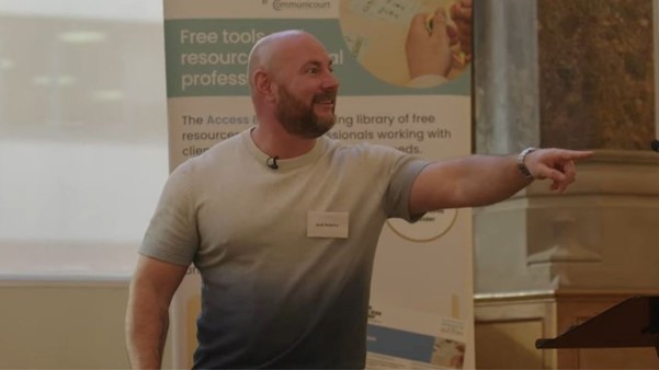 Andy Brierley giving a talk to care leavers.