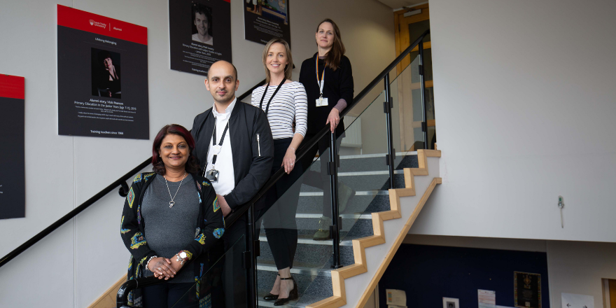 People stood on stairs