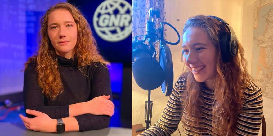 Journalism student in TV and radio studios