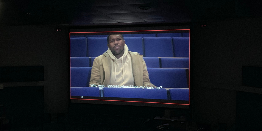 Image of projector screen showing Re:Tension