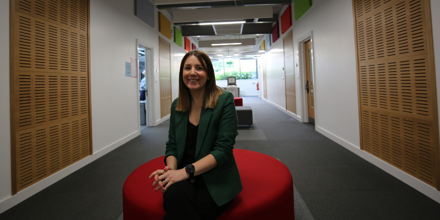 Lecturer sitting on a chair