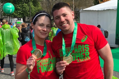 Stephen and Sarah Bannister Paris Marathon finishers